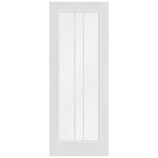 FD30 Fire Glazed 4mm White Cottage/Mexicano Internal Door 626mm Frosted Lines