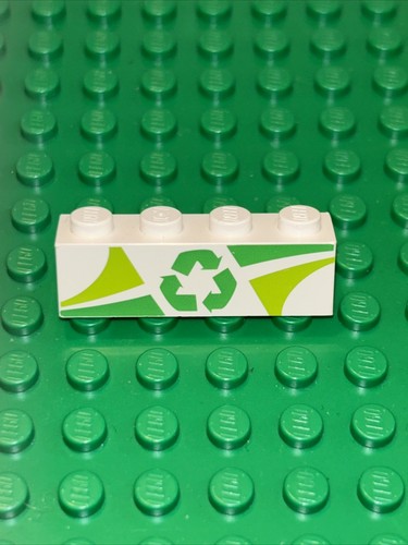 Lego brick 1x4 white recycling - brick,