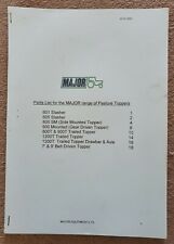 MAJOR PASTURE TOPPER MOWER RANGE PARTS CATALOGUE