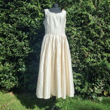 100% SILK Vintage 1980s Laura Ashley Ballgown Wedding Dress Fits 12 - 16 Label16