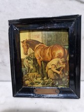 Antique Lithograph Convex Sir Edwin Landseer Shoeing The Bay Mare