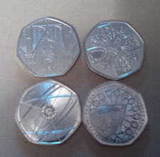 x 4 50p coins abbey door, 2