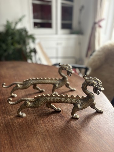 Pair vintage heavy cast - pair, of