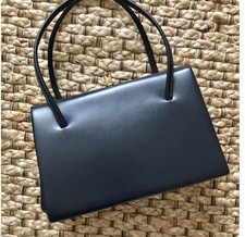 Vintage navy blue - navy, leather