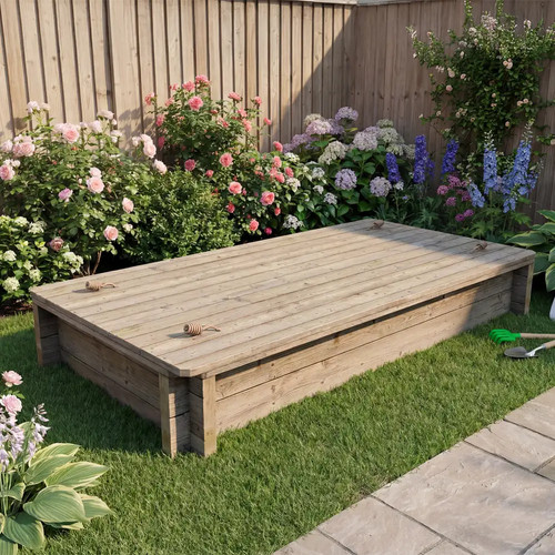 Wooden sandpit 1m - 1m, –
