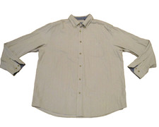 Maine New England Debenhams beige long sleeve button collar cotton shirt size L