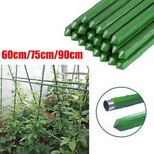 Green Garden Plant Stakes Metal Plastic Coated Climbing Support Cane Pole Sticks