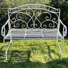 White Garden Bench 2 Seat