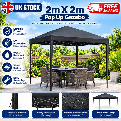 2x2 pop gazebo black - 2x2,