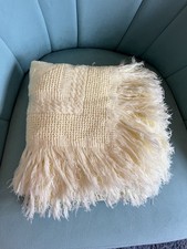 Vintage Shawl Fringe Pram Blanket Yellow Cellular Maybe Cradlecraft?