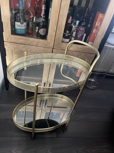 Gold drink trolley - gold, with