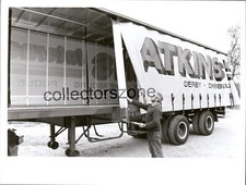 1980's Lorry Trailer Curtain sider Atkinsons Transport Press Photo 8.5x6.5 In