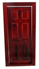 Dolls House Mahogany 6 Panel Interior Door Builders DIY 1:12 Scale Miniature