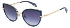 Police SPLC25 Women's Cat Eye Sunglasses Navy Glitter Silver/Blue Gradient 55 mm