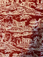 Gorgeous Fox Hunting Scene Toile Fabric 52x94