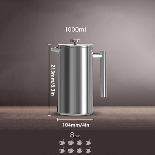 Stainless steel cafetiere - stainless,