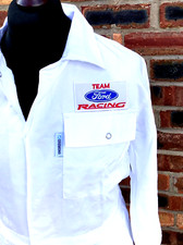 Classic Goodwood Revival Ford Racing Badged Boiler Suit 42" Chest Cotton Drill