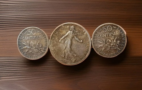 Old antique silver french - french, coin