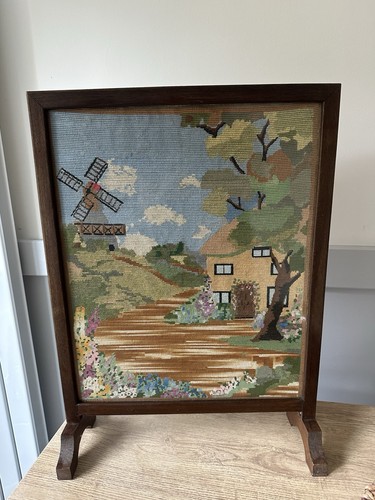 Vintage wooden fire screen - wooden,