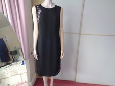 J.TAYLOR BLACK STRAIGHT DRESS ROUND NECK SLEEVELESS FULLY LINED SIZE 16   BNWT