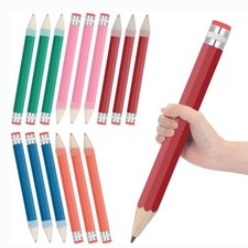 Wood Jumbo Pencil Funny Big Novelty Pencil With Eraser 14in Long Giant Pencils