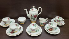 5x person Royal Standard RED VELVET coffee set cups trios red rose 1st