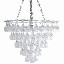 Leitmotiv Vino Glass Pendant Lamp, Extra Large Wine Glass Chandelier 