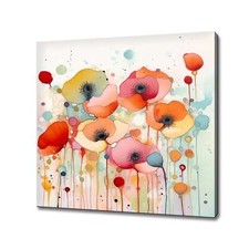 Red orange poppies abstract - red,