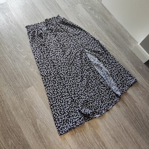 Floral skirt slit elasticated - floral,