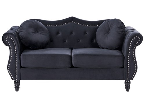 Seater velvet sofa black - velvet,
