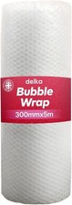 Delka Large Bubble Wrap Roll 300mm x 5m For Fragile Items Packing Storage Boxes