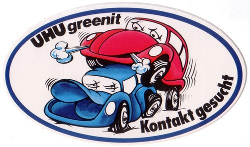 Uhu sticker with beetle - with, vw