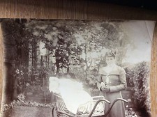 a2a photograph edwardian lady baby in pram creased 