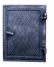 Cast Iron Fire Door Clay Bread Oven Pizza Stove Quality Old Silver (O) 27x 21