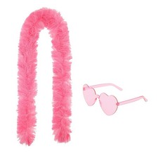 12pcs Feather Boa Heart-Shaped Glasses Celebration Costume Party Wedding Holiday