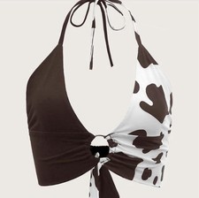 Brown and white cow print