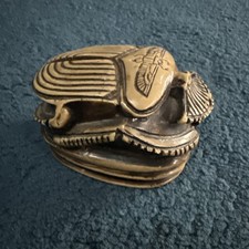 Egyptian Scarab Beetle Stone Carving Decorative Collectible Paperweight. 