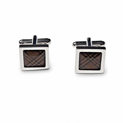 Burberry cufflinks check - burberry,