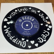 With love On Your wedding Day Wedding Card Marry me Vinyl record Hand Lettered