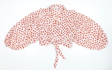 Topshop Women’s White Polka Dot Balloon Sleeve Blouse