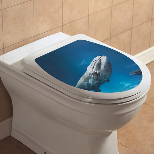 Toilet seat sticker art - toilet,