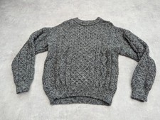 British Wool Naturally Jumper Mens L Cable Knit Fisherman Aran Preppy Classic