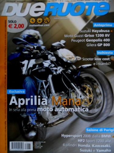 Dueruote 2007 aprilia mana - dueruote,