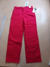 Nwt Womens Celebrity Pink Red Cropped Ski Patrol Pants Size 11/30 High Rise Wide