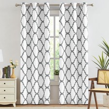 2 Cortinas Blanca y Gris De