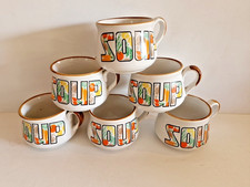 70's Soup Recipe Mugs Vintage Cups /Bowls/mugs Set of 6 RETRO