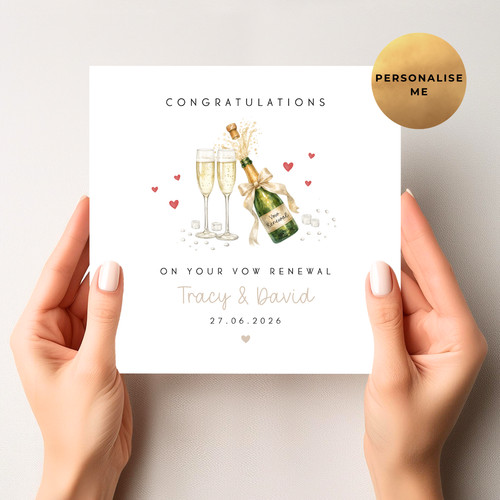 Personalised vow renewal card - personalised,
