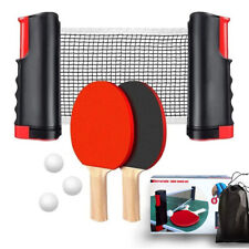 Pro Table Tennis Kit Ping Pong Ball Retractable Net with 2 Paddles + 3 Balls UK