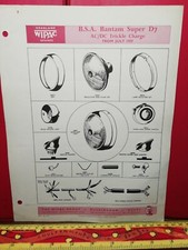 BSA BANTAM SUPER D7 JULY 1959 AC/DC original WIPAC leaflet brochure electrical