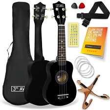 3rd Avenue Soprano Ukulele Pack - Black - Clearance
